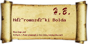 Háromszéki Bolda névjegykártya